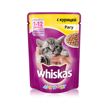 Whiskas для котят рагу с курицей 85 гр.